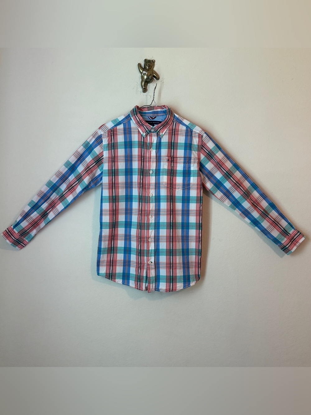 Tommy Hilfiger Boy’s Plaid Button-Down Shirt- Blue, Green & Orange